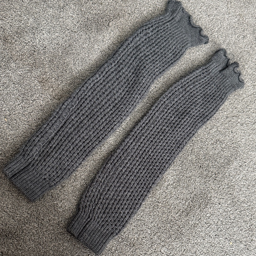 Gray Knit Leg Warmers